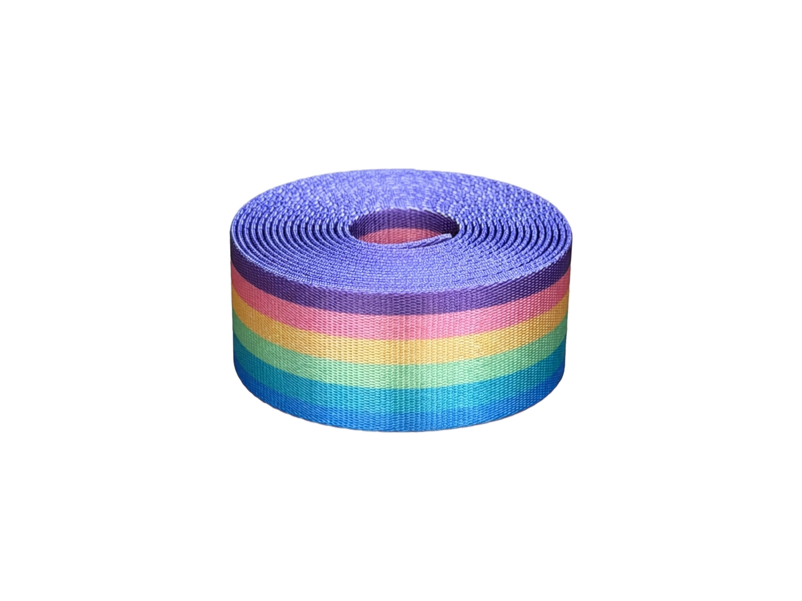Derby Laces Webbing — Pastel Rainbow | 1.5 inch (38mm) x 3 meter (9.8 ft) Seatbelt-Style Polyester Strap