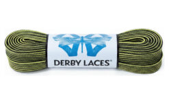 Derby Laces ORIGIN waxed lace, black with yellow stripe