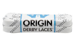 Derby Laces ORIGIN waxed lace, white with black tracer