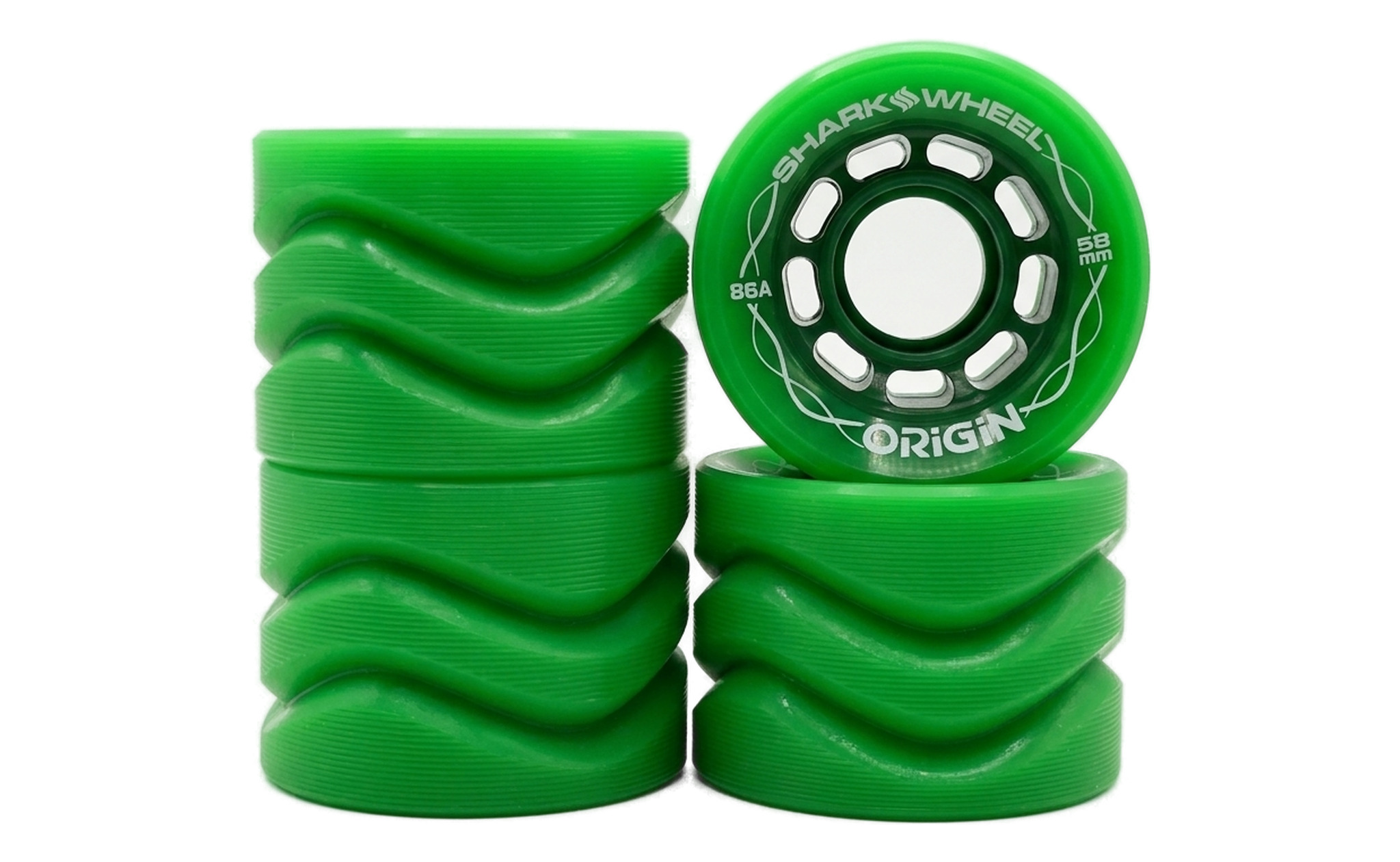 Skate Origin x Shark Wheels - Neon Green - 4 Pack