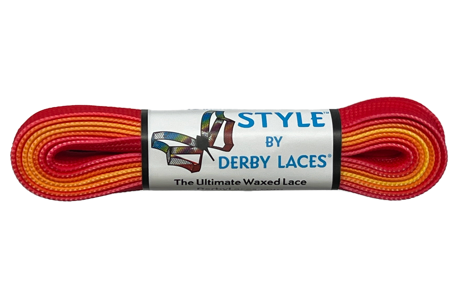 Ombre Red Yellow Flame - 96 inch (244 cm) STYLE Waxed Shoe and Skate Lace  by Derby Laces - Derby Laces